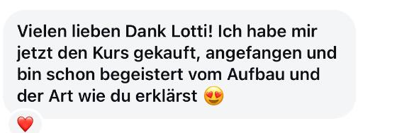 Erfahrungsbericht einer Teilnehmerin – Screenshot einer Nachricht