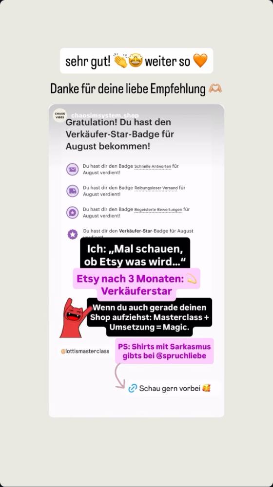 Erfahrungsbericht einer Teilnehmerin – Screenshot einer Nachricht