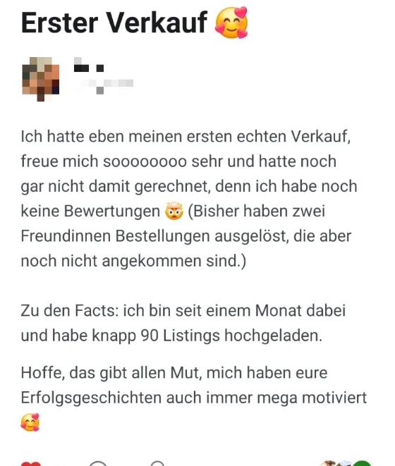 Erfahrungsbericht einer Teilnehmerin – Screenshot einer Nachricht