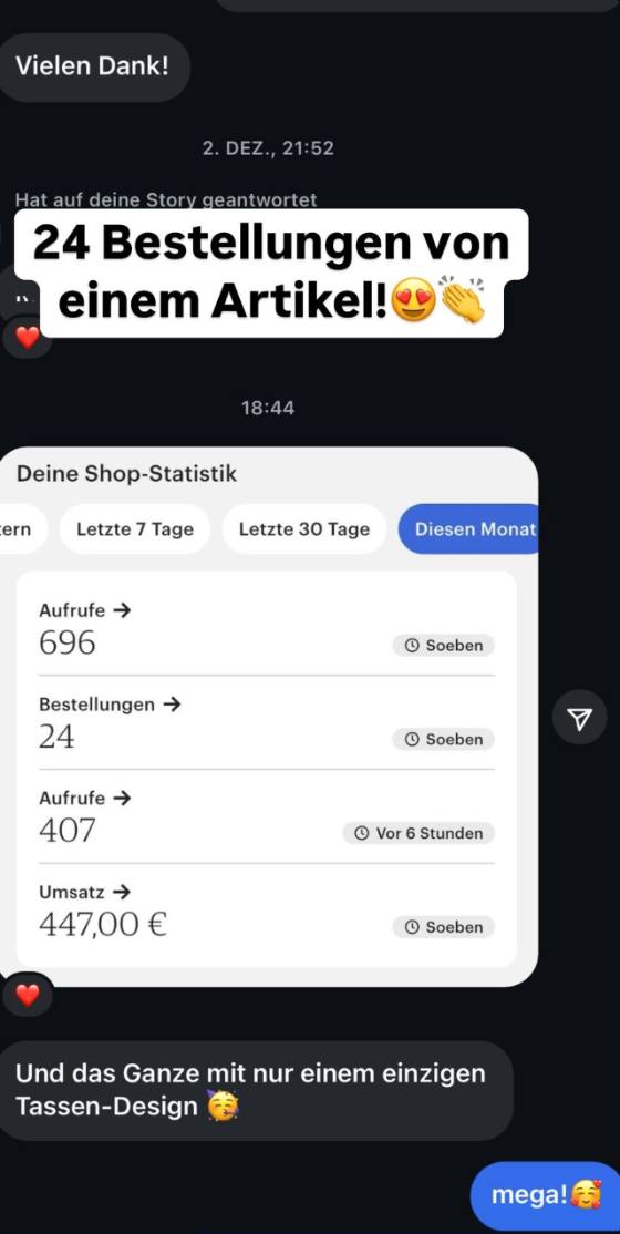 Erfahrungsbericht einer Teilnehmerin – Screenshot einer Nachricht