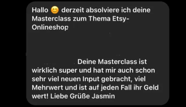 Nachricht einer Teilnehmerin an Lotti