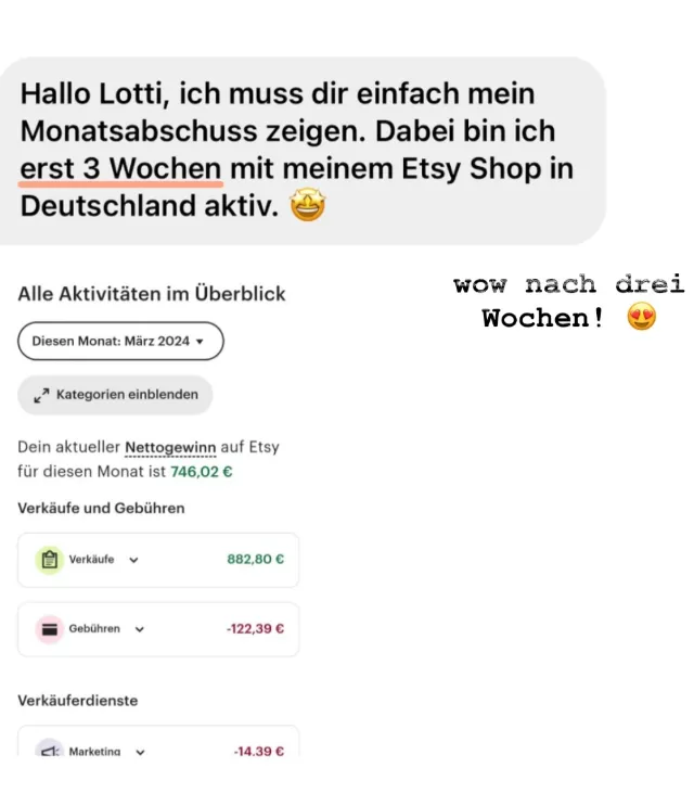 Nachricht einer Teilnehmerin an Lotti