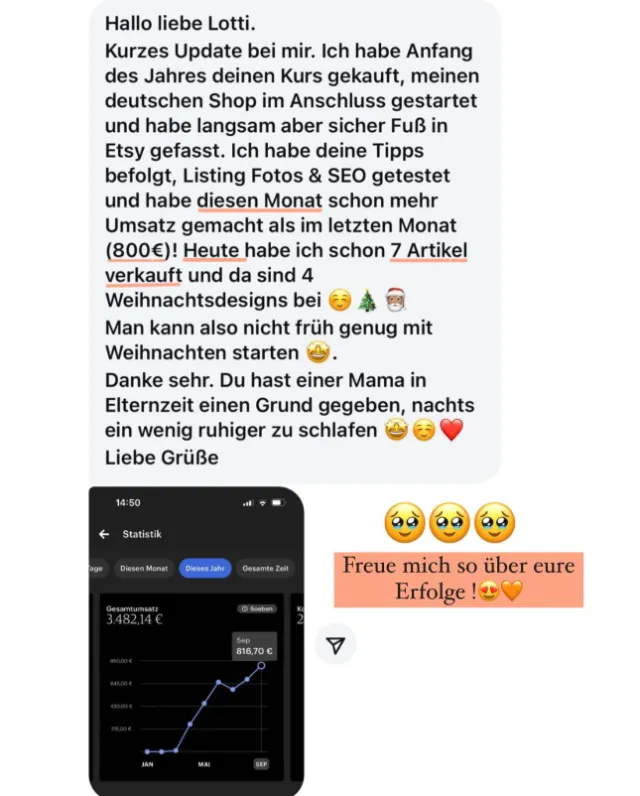 Nachricht einer Teilnehmerin an Lotti