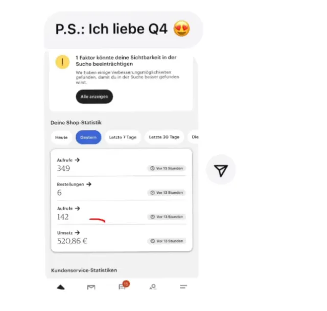 Nachricht einer Teilnehmerin an Lotti