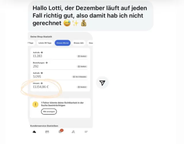 Nachricht einer Teilnehmerin an Lotti