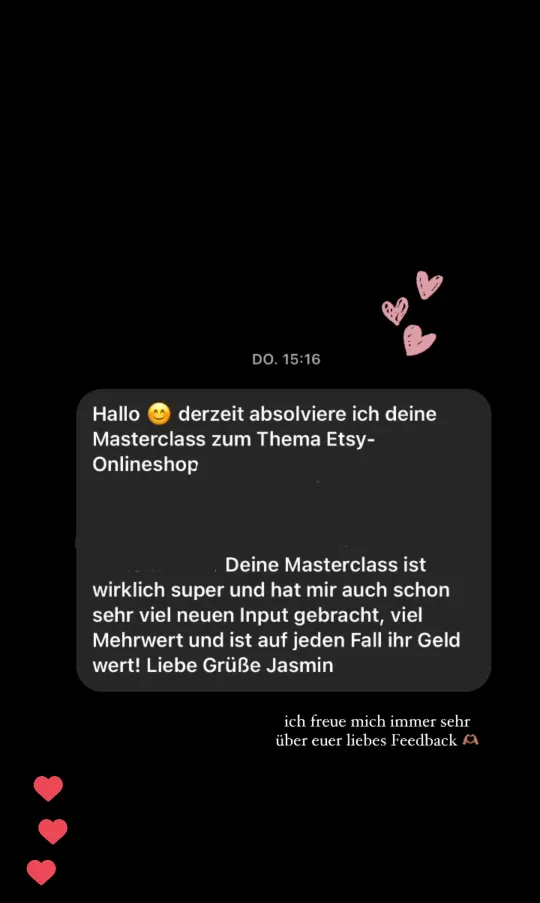 Nachricht einer Teilnehmerin an Lotti