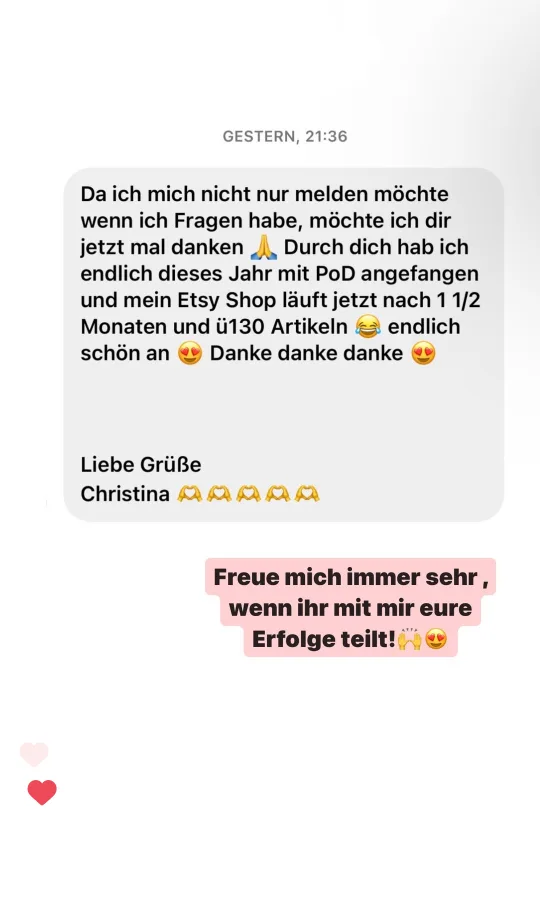 Nachricht einer Teilnehmerin an Lotti