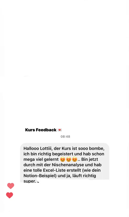 Nachricht einer Teilnehmerin an Lotti