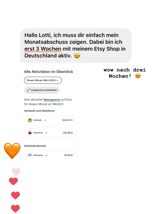 Nachricht einer Teilnehmerin an Lotti