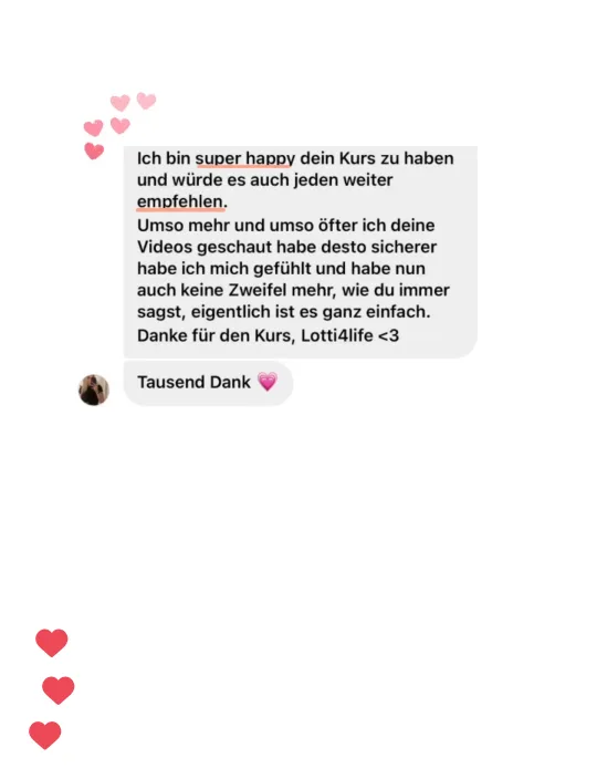 Nachricht einer Teilnehmerin an Lotti