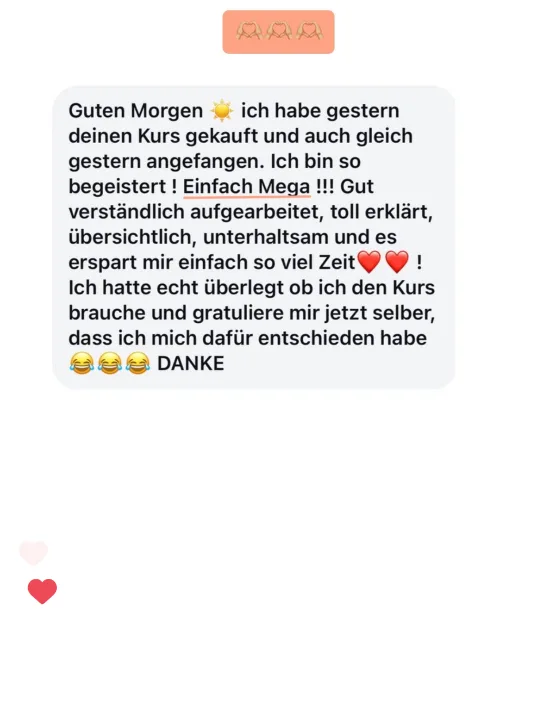Nachricht einer Teilnehmerin an Lotti