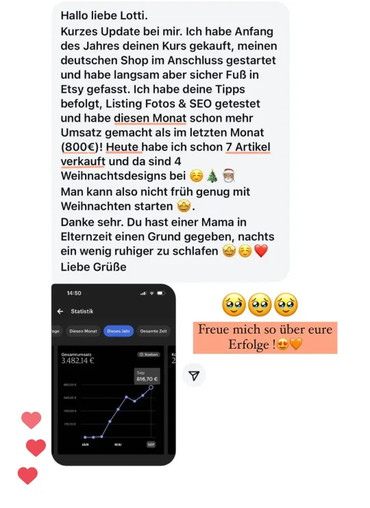 Nachricht einer Teilnehmerin an Lotti