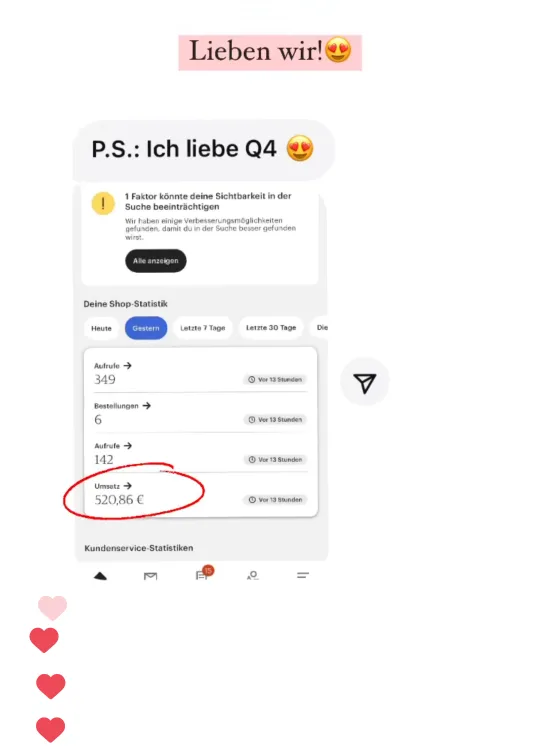 Nachricht einer Teilnehmerin an Lotti