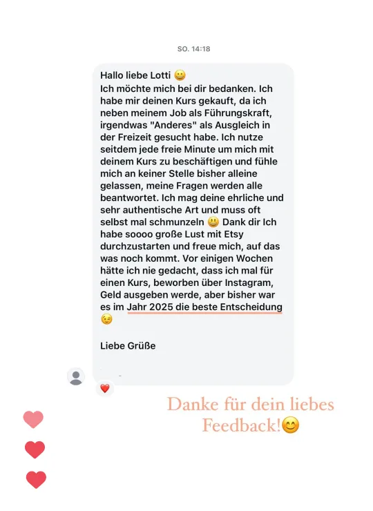 Nachricht einer Teilnehmerin an Lotti