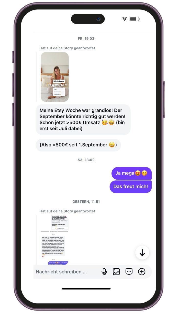Nachricht an Lotti: 500 € in der ersten Septemberwoche
