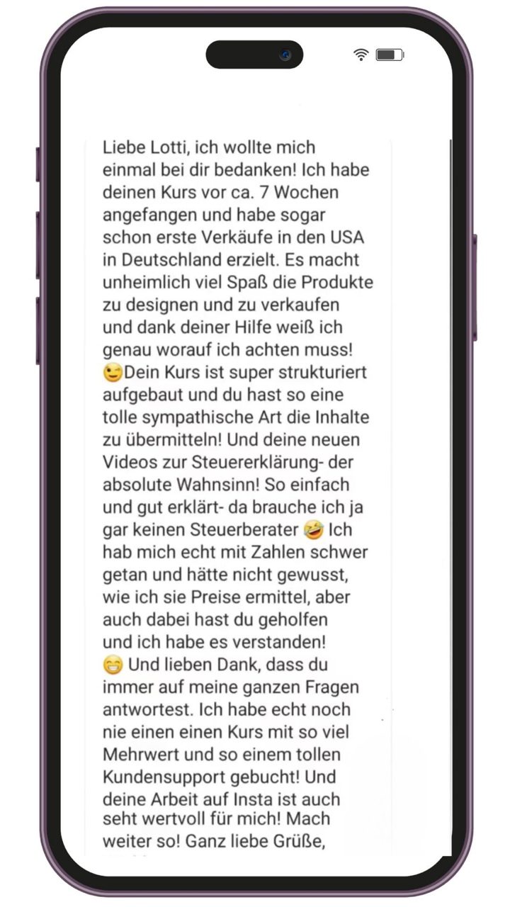 Nachricht an Lotti: Unheimlich viel Spaß, die Produkte zu designen