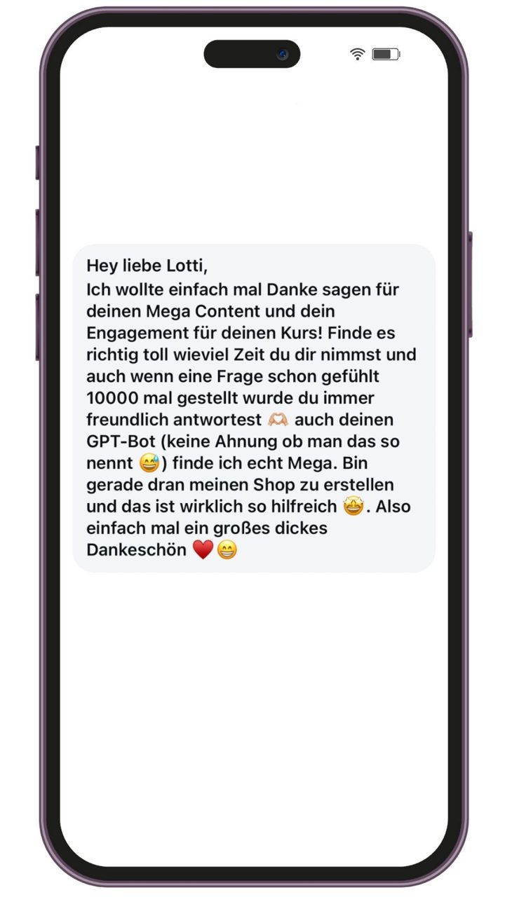 Nachricht an Lotti: „Mega Content“