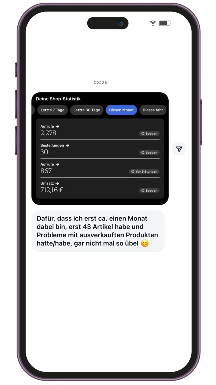 Nachricht an Lotti: Trotz Problemen 712 € im ersten Monat