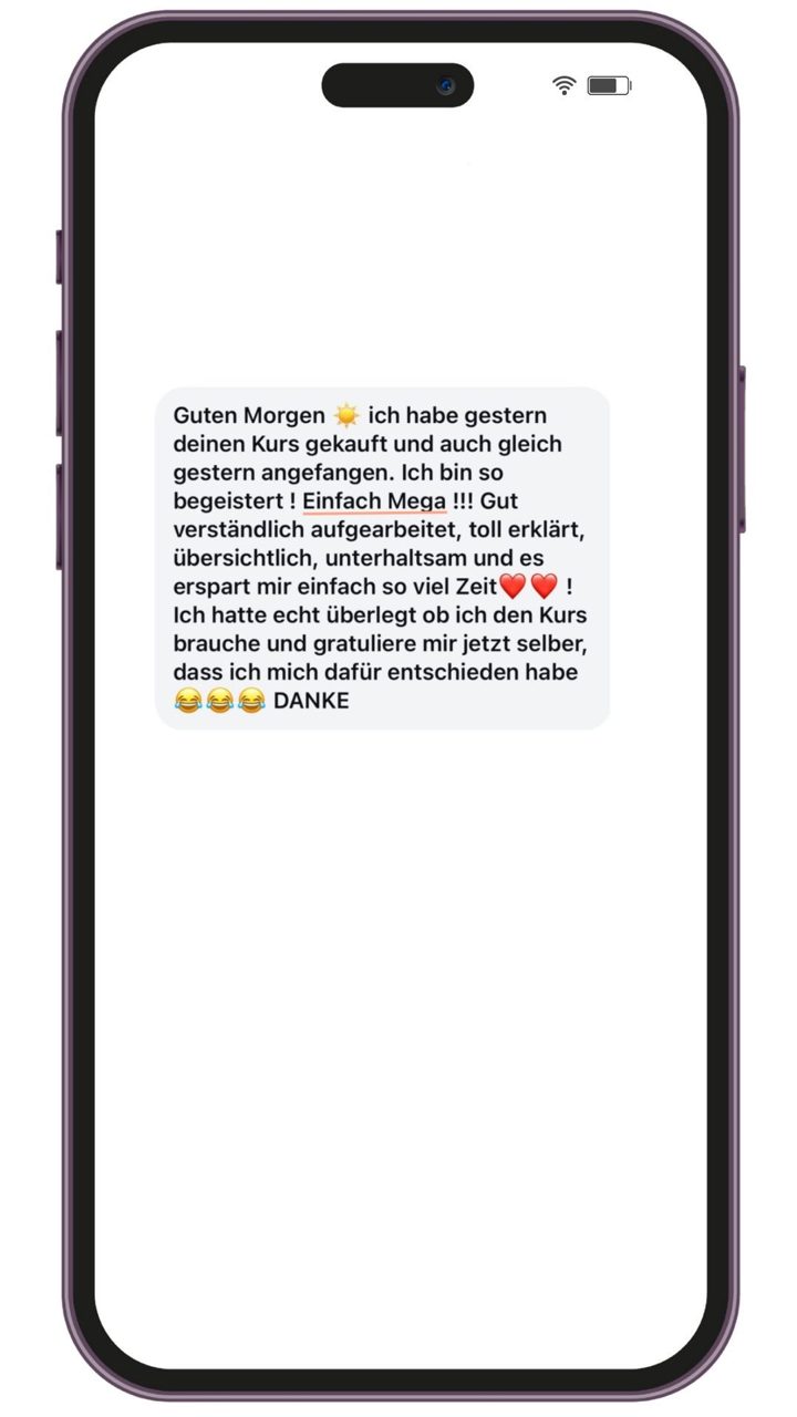 Nachricht an Lotti: Verständlich, toll erklärt, übersichtlich, unterhaltsam