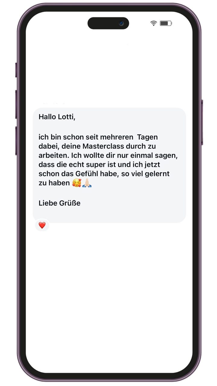 Nachricht an Lotti: „Ich habe so viel gelernt“