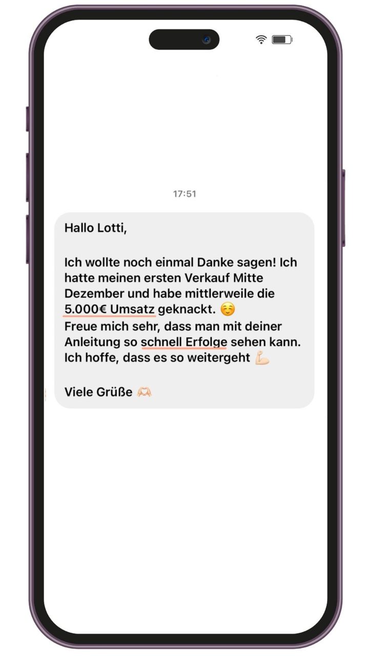 Nachricht an Lotti: Die 5.000 € geknackt
