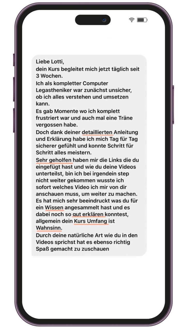 Nachricht an Lotti: Als kompletter Computer-Legastheniker alles verstanden