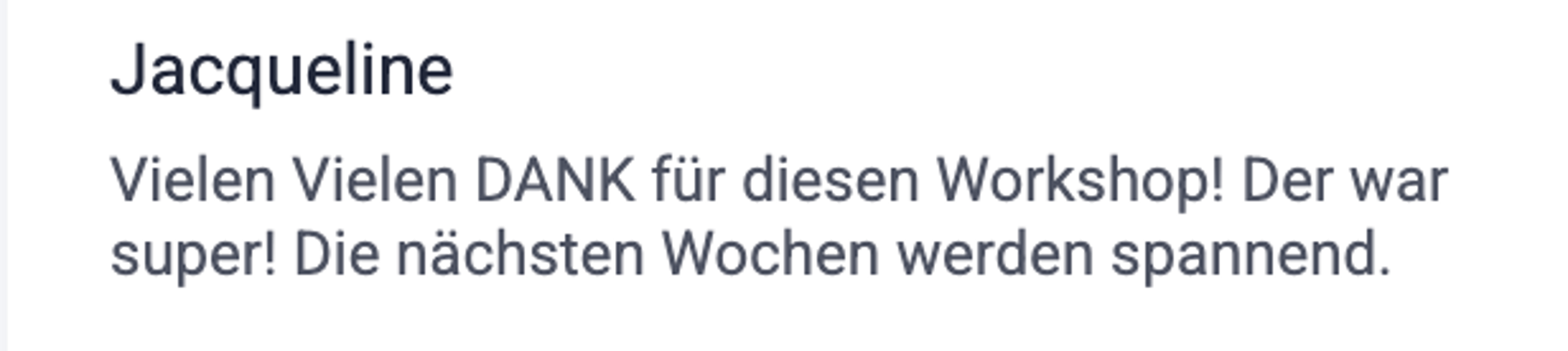 Workshop-Stimme Jacqueline