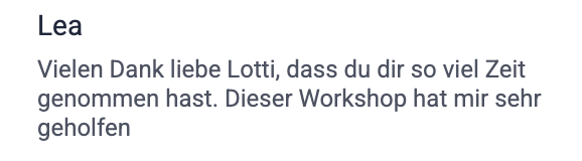Workshop-Stimme Lea