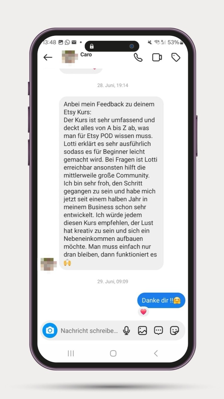 Nachricht von Caro